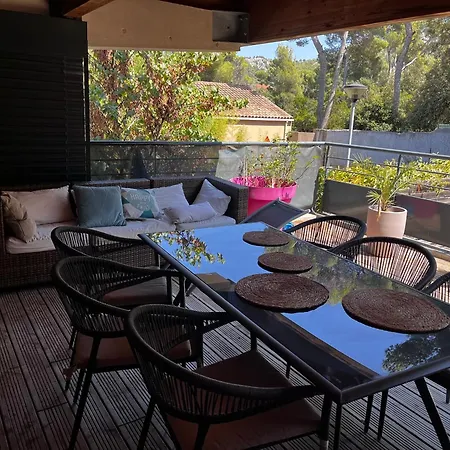 Morgiou Sormiou T4 Climatise Familial - 3 - Terrasse Bois - Jardin Privatif - Calanques A Pied - Plages & Velodrome A 10 Min - Ideal Familles & Randonneurs & Grimpeurs - Escalade A 5 Min - Sud *